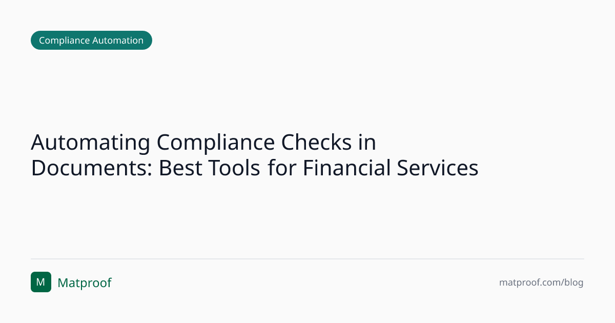 Automating Compliance Checks in Documents: Best Tools for Financial ...