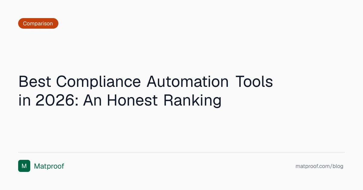 Best Compliance Automation Tools in 2026: An Honest Ranking | Matproof Blog
