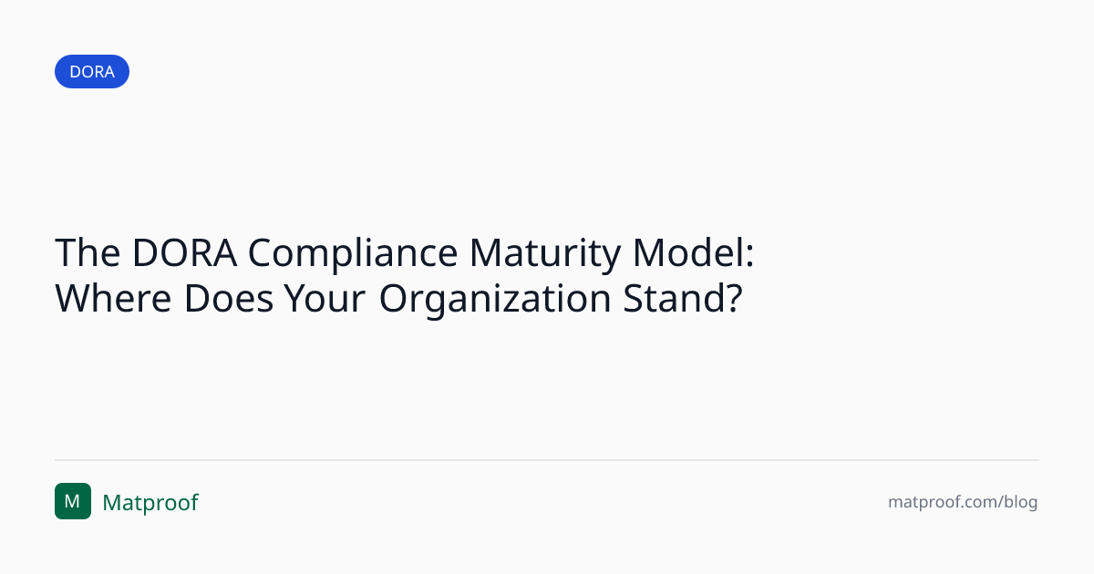The DORA Compliance Maturity Model: Where Does Your Organization Stand ...