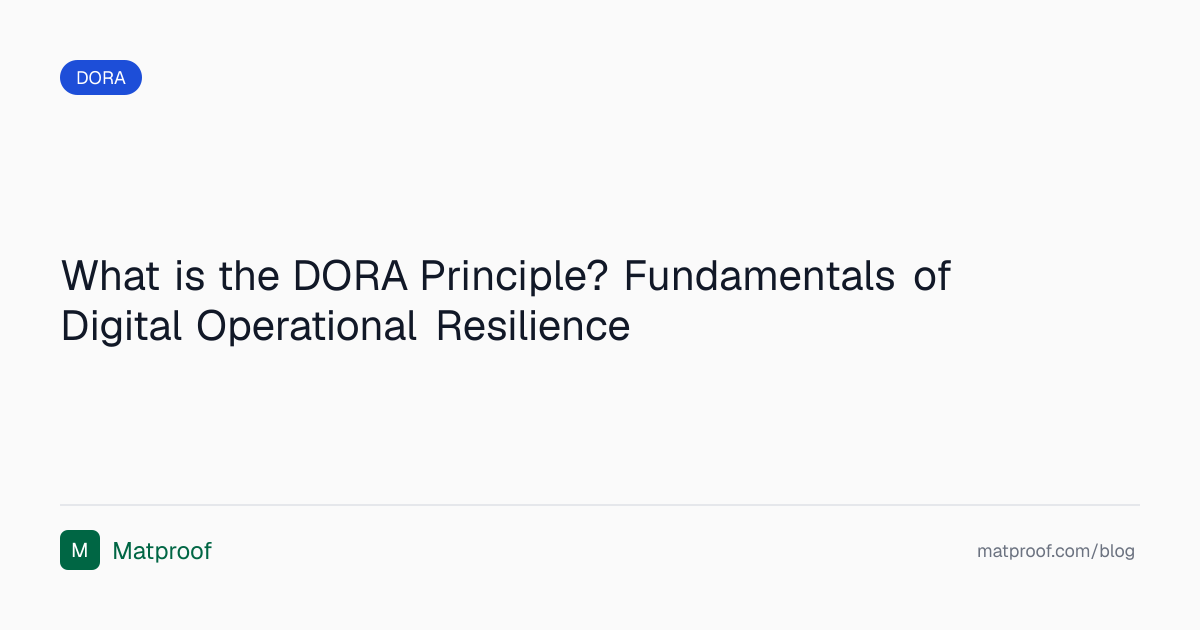 What is the DORA Principle? Fundamentals of Digital Operational ...