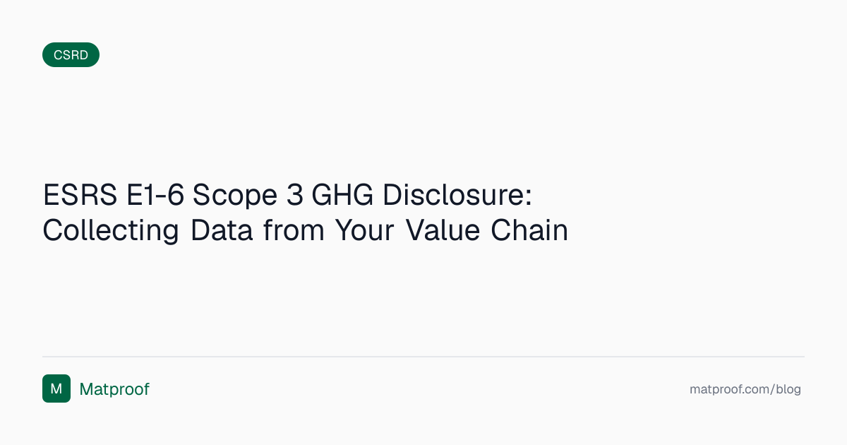 ESRS E1-6 Scope 3 GHG Disclosure: Collecting Data from Your Value Chain ...