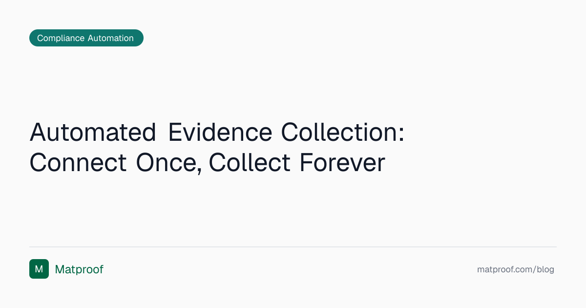 Automated Evidence Collection: Connect Once, Collect Forever | Matproof ...