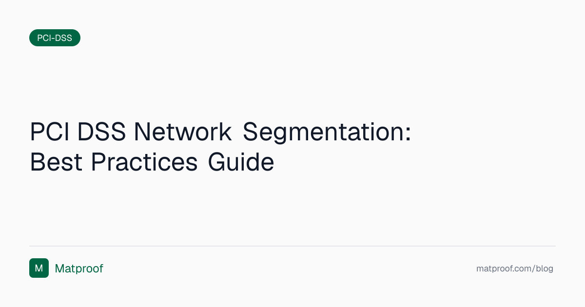 PCI DSS Network Segmentation: Best Practices Guide | Matproof Blog
